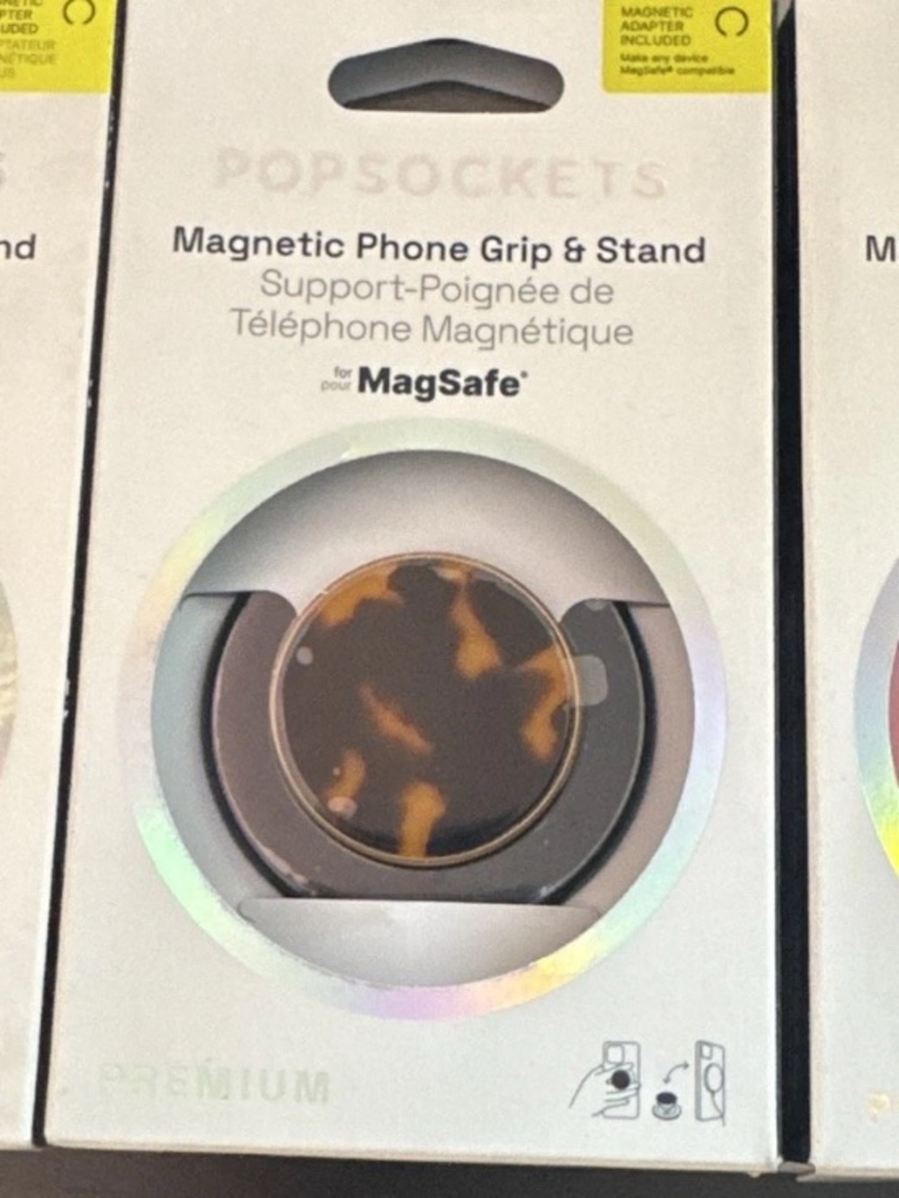 PopSocket Magnetic Phone Grip Tortoiseshell Brown and Black - Picture 2 of 3